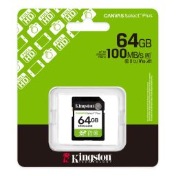 Kingston 64GB SDXC Canvas Select Plus Gen3 Class 10 UHS-I U1 V10