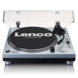 Lenco L-3809ME Direct drive Record Player with USB / PC Encoding Metallic Blue
