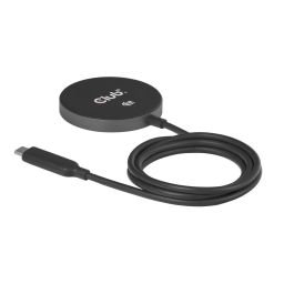 Club3D CAC-3027 Qi2 25W Wireless Charger Black Qi Certified MagSafe Compatible Magnetic Pad