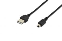 Assmann USB 2.0 connection cable, type  A - mini B (5pin)