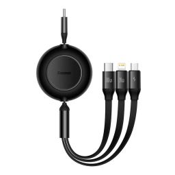Baseus Bright Mirror 4, USB-C 3 az 1-ben kábel mikroUSB/Lightning/USB-C, 100W / 3.5A, 1,1m Black