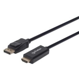 Manhattan 4K@60Hz DisplayPort 1.2 to HDMI 1.2 male/male Cable 1m Black