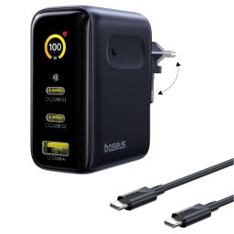 Baseus PicoGo AE21 Charger 2C+A 100W Black + Type-C 1.5m Black