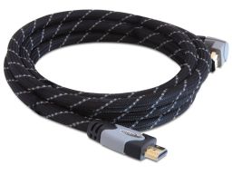 DeLock Cable High Speed HDMI with Ethernet – HDMI A male > HDMI A male angled 4K 2m