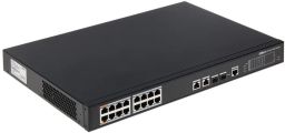 Dahua Menedzselhető PoE switch - PFS4218-16ET-240 (16x 100Mbps PoE/PoE+; 2x gigabit/SFP combo uplink; 240W)