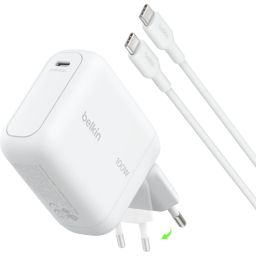 Belkin BoostCharge USB-C GaN-Wall Charger (100 W) + USB-C cable White