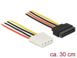 DeLock Power Cable SATA 15 pin female > 4 pin female 30cm