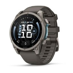 Garmin Fenix 9 47mm AMOLED Titanium with Pebble Gray Silicone Band
