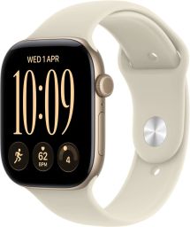 Apple Watch S12 GPS + Cellular 42mm Light Gold Aluminium Case with Sand Sport Band S/M