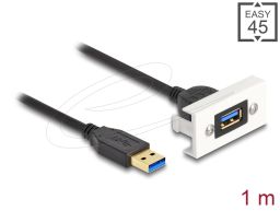 DeLock Easy 45 Module USB 5 Gbps Type-A female to USB Type-A male cable 1m Black