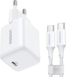 UGREEN X513 30W GAN 1X USB-C Mains Charger+1M USB-C Cable White