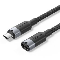 Vention USB 3.2 Gen2 C Male to C Female 10Gbps Extension Aluminum Alloy Type cable 1m Black