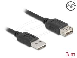 DeLock USB 2.0 extension cable USB Type-A male to USB Type-A female 3m Black