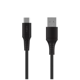FIXED USB 2.0 hajlékony szilikon kábel USB-C/USB-C 0,3m, fekete