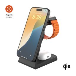 FIXED MagPowerstation vezeték nélküli töltő Alu 2, fekete