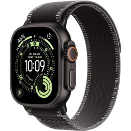 Apple Watch Ultra 3 Cellular 49mm Black Titanium Case with Black/Charcoal Trail Loop M/L