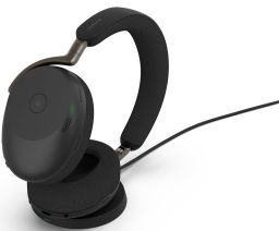 Jabra Evolve3 85 UC Stereo USB-A Wireless Bluetooth Headset with Charger Black