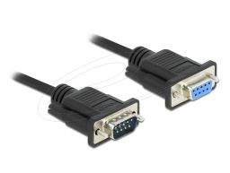 DeLock RS-232 Cable Serial D-Sub9 male to female with narrow plug housing 10m Black