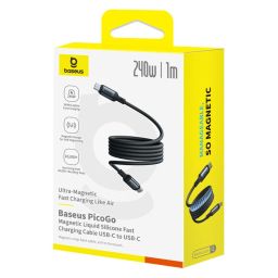 Baseus PicoGo Magnetic Charging Cable USB-C 240W 1m Black