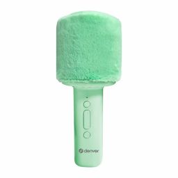 Denver KMS-30RO Bluetooth Karaoke Microphone Speaker with fluffy top Green
