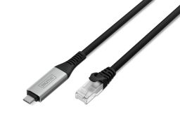 Assmann USB-C 3.2 Gen1 - RJ45 CAT6A S/FTP Ethernet cable 1Gbit/s, 2m Black