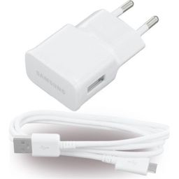 Samsung 5W univerzális hálózati töltő adapter fehér + ECB-DU4AWE microUSB kábel (Gigapack csomagolás)