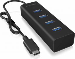 Raidsonic Icy Box 4-port Hub with USB Type-C Interface Black