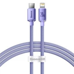 Baseus Crystal Shine USB-C Lightning Cable 20W 2m Purple