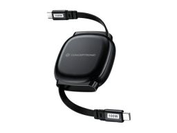 Conceptronic  Retractable USB 2.0 USB-C Male to USB-C Male cable 1m Black