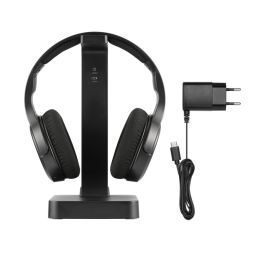 Hama TV Headphones, Wireless Bluetooth Headset + Stand Black