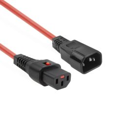 ACT Powercord C13 IEC Lock - C14 1m Red