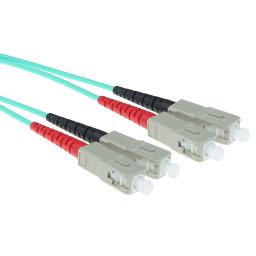 ACT LSZH Multimode 50/125 OM3 fiber cable duplex with SC connectors 0,5m Blue