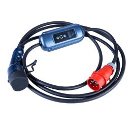 Akyga Electric car charger AK-EC-22 CEE 5pin / Type2 LCD 3-phases 32A 22kW 5m Black