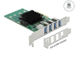 DeLock PCI Express x4 Card to 4x external USB 3.0 Quad Channel Low Profile Form Factor