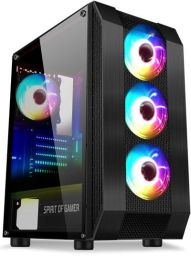 Spirit of Gamer Rogue VI RGB fekete ablakos táp nélküli ATX ház