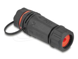 DeLock Cable Connector RJ45 jack to RJ45 jack Cat.6A with housing and protective cap waterproof