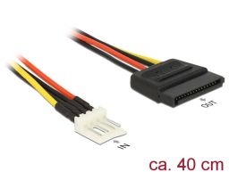 DeLock Power Cable SATA 15 pin male > 4 pin floppy male 40cm