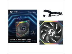 Ventilátor Lian Li UNI FAN SL Wireless LCD ARGB PWM - 120mm, fekete