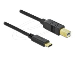 DeLock USB 2.0 cable Type-C to Type-B 4m Black