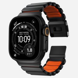 Nomad Stratos Band FKM for AW 45/46/49mm Titanium Ultra Orange Black