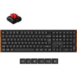 Keychron K5 Ultra 8K Bluetooth / vezeték nélküli magyar Milk POM Red mechanikus billentyűzet fekete