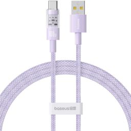 Baseus Gem USB A to USB C 100W fast charging cable 2m Purple