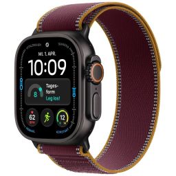 Apple Watch Ultra 4 Cellular 49mm Black Titanium Case with Burgundy Trial Loop