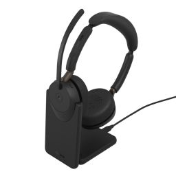 Jabra Evolve3 65 MS Stereo Link 390c Wireless Bluetooth Headset + Stand Black