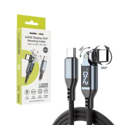 Mobile Origin CB16 240W Display 540° Rotating USB-C to USB-C Cable 1,8m Black