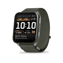 Garmin Venu X1 Moss with Titanium Caseback and Moss ComfortFit Nylon Band