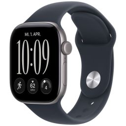 Apple Watch Series 12 Cellular 42mm Space Grey Aluminium Case with Navy Blue Sport Band