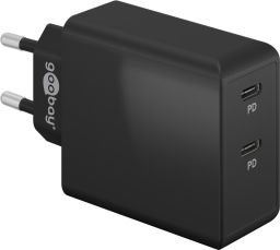 USB hálózati gyorstöltő 2XUSB-C 3.1 36W, fekete GOOBAY (61757)