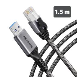 AXAGON ADE-AM15 USB-A Gigabit Ethernet adapter with integrated CAT6 RJ-45 network cable 1,5m Black