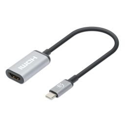 Manhattan 4K@60Hz USB-C to HDMI Adapter Aluminum Silver